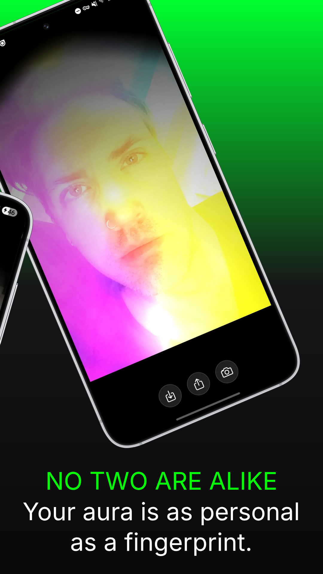 Portrait with magenta and yellow aura